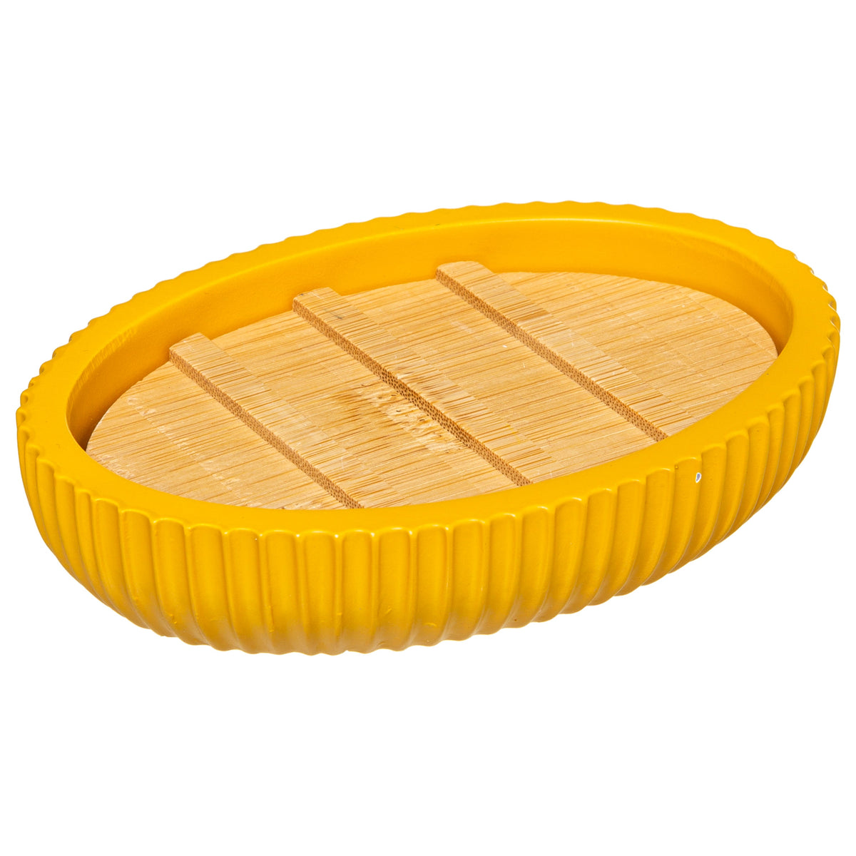 SOAP DISH MODERN - Bamboo Base and Polyresin Body