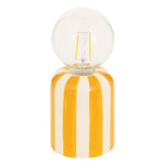 Battery Led Lamp "Rico" Striped Ceramic Base Globe Bulb 10h