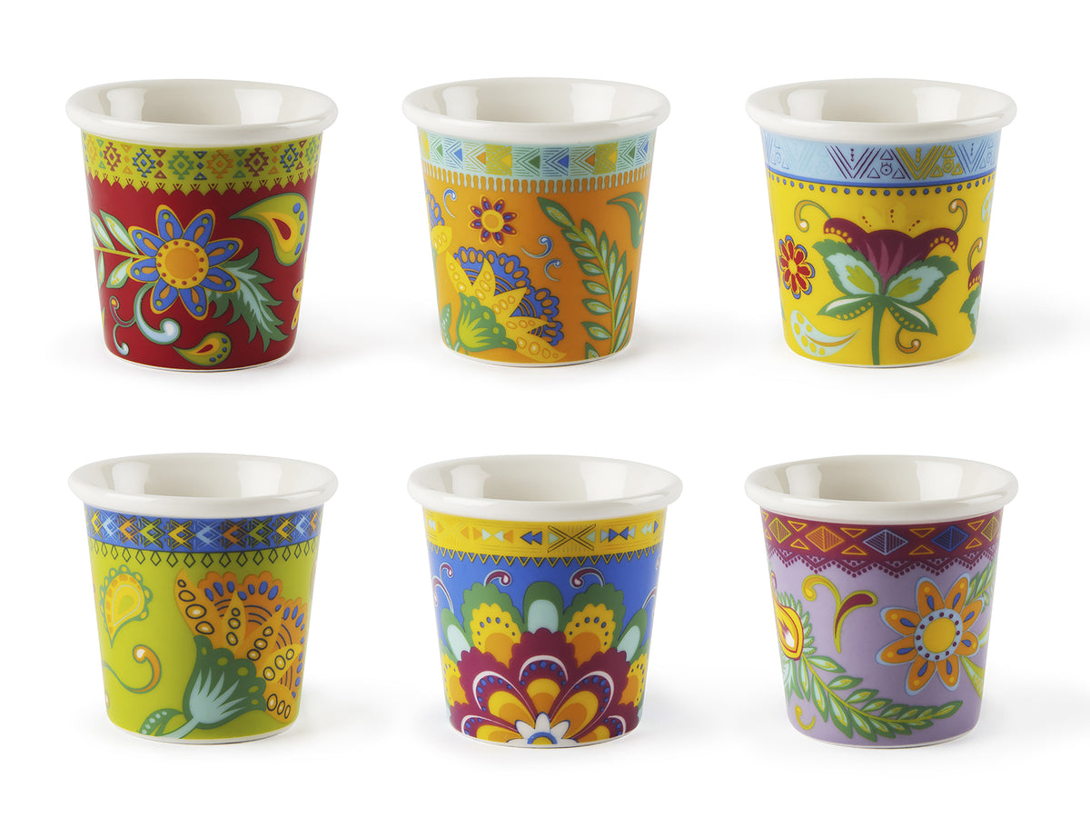 GIPSY Set of 6 Coffee Cups - 90ml Porcelain