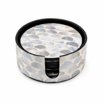 Set of 6 Blue Mosaic Coasters – Ø10 cm