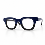 Blue and black eyeglasses 
