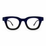Blue and black eyeglasses 