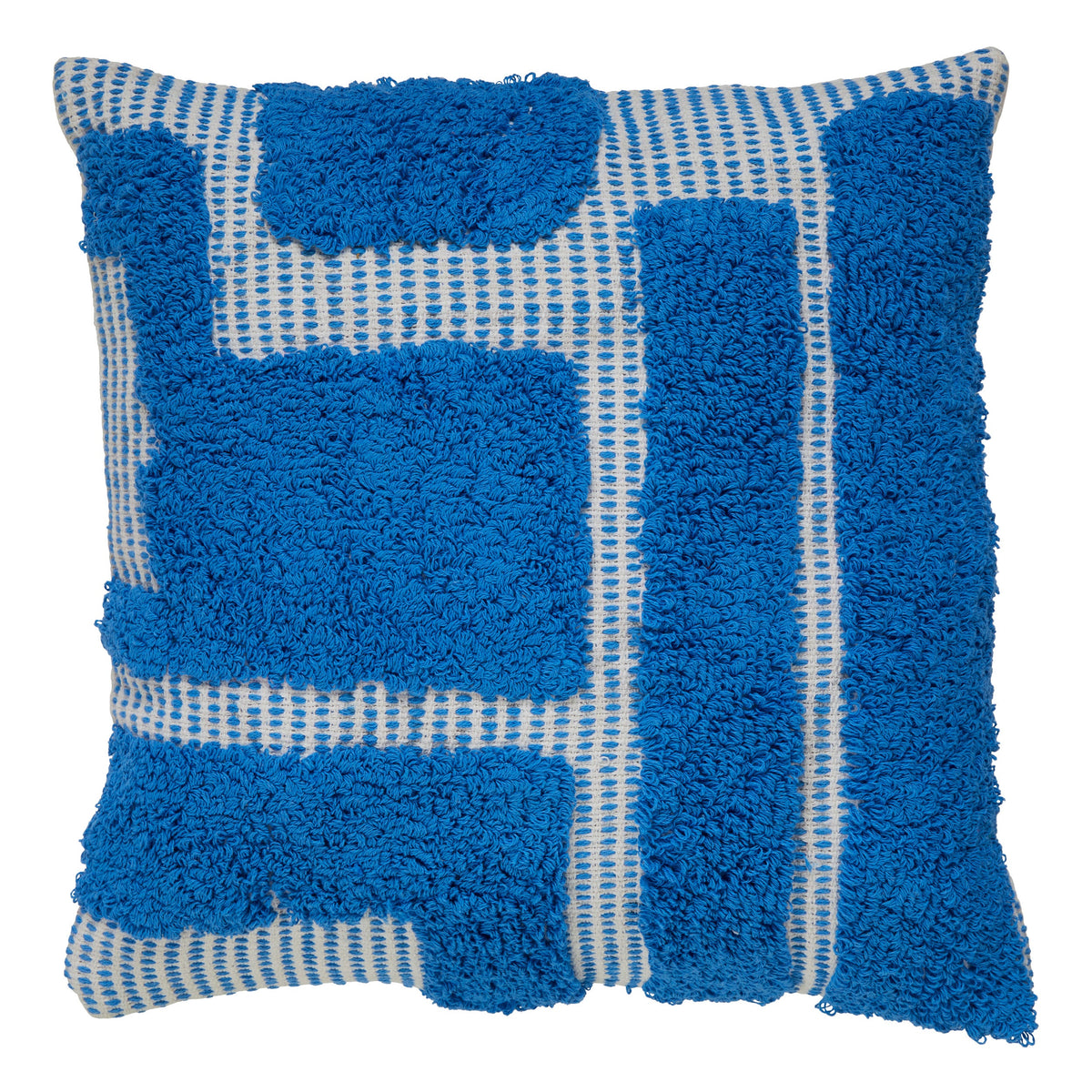 "Poppy" Cushion - Tufted Cotton Removable Cover, 50 x 50 cm
