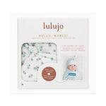 Lulujo Birth Announcement Hat & Swaddle Blanket Set (Blueberries)