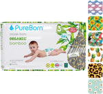 PureBorn Organic Bamboo Diapers Size 3-Assorted Trend Prints