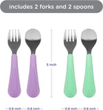Ubbi Stainless Steel Utensil Set – Smoothie Purple & Sugar Snap
