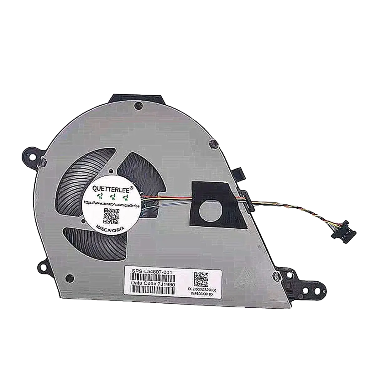 Fan Replacement for Laptop HP 15-CW, DC5V 2.25W, 4Pin - Black