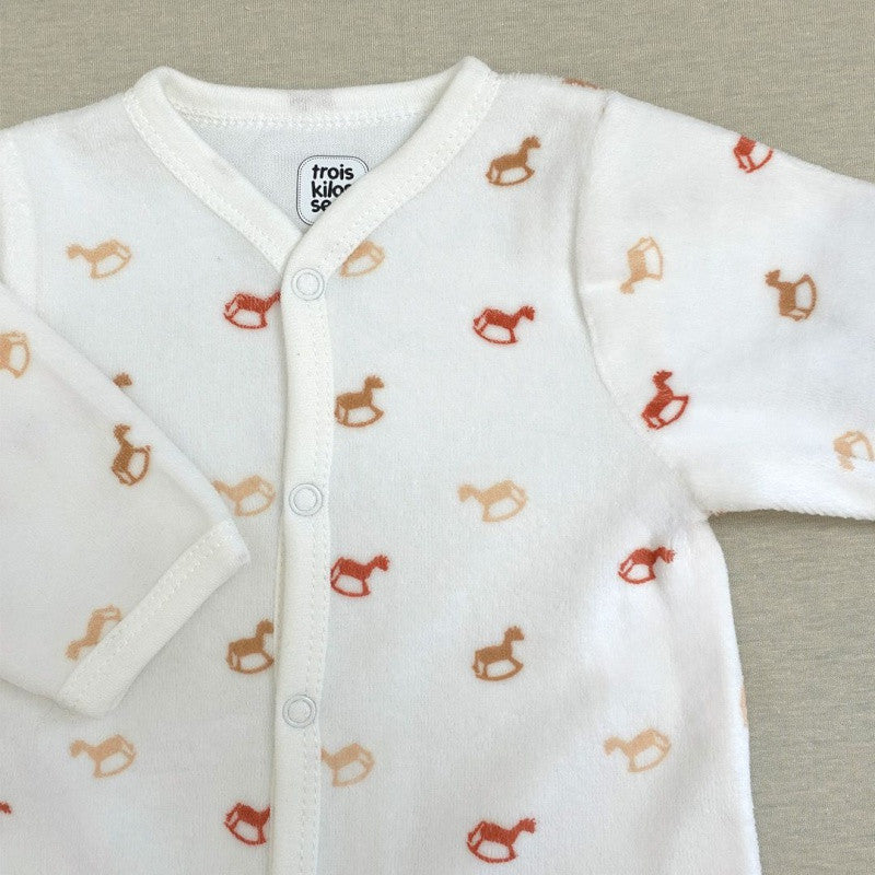 Trois Kilos Sept Rocking Horse Velour Pyjamas (3M)