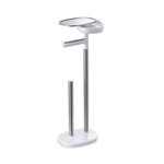 Joseph Joseph EasyStore Butler Toilet Paper Holder Stand and Spare Roll Storage with Shelf and Drawer, Stainless Steel