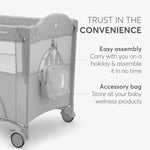 Kikkaboo: 2 Levels Baby Cot – Milky Way Grey