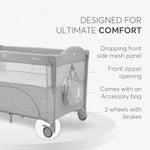Kikkaboo: 2 Levels Baby Cot – Milky Way Grey