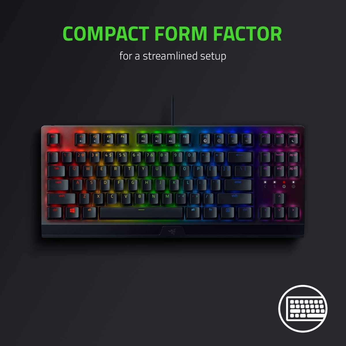 Razer Blackwidow V3 Tenkeyless - Mechanical Gaming Keyboard (Yellow Switch)- Black