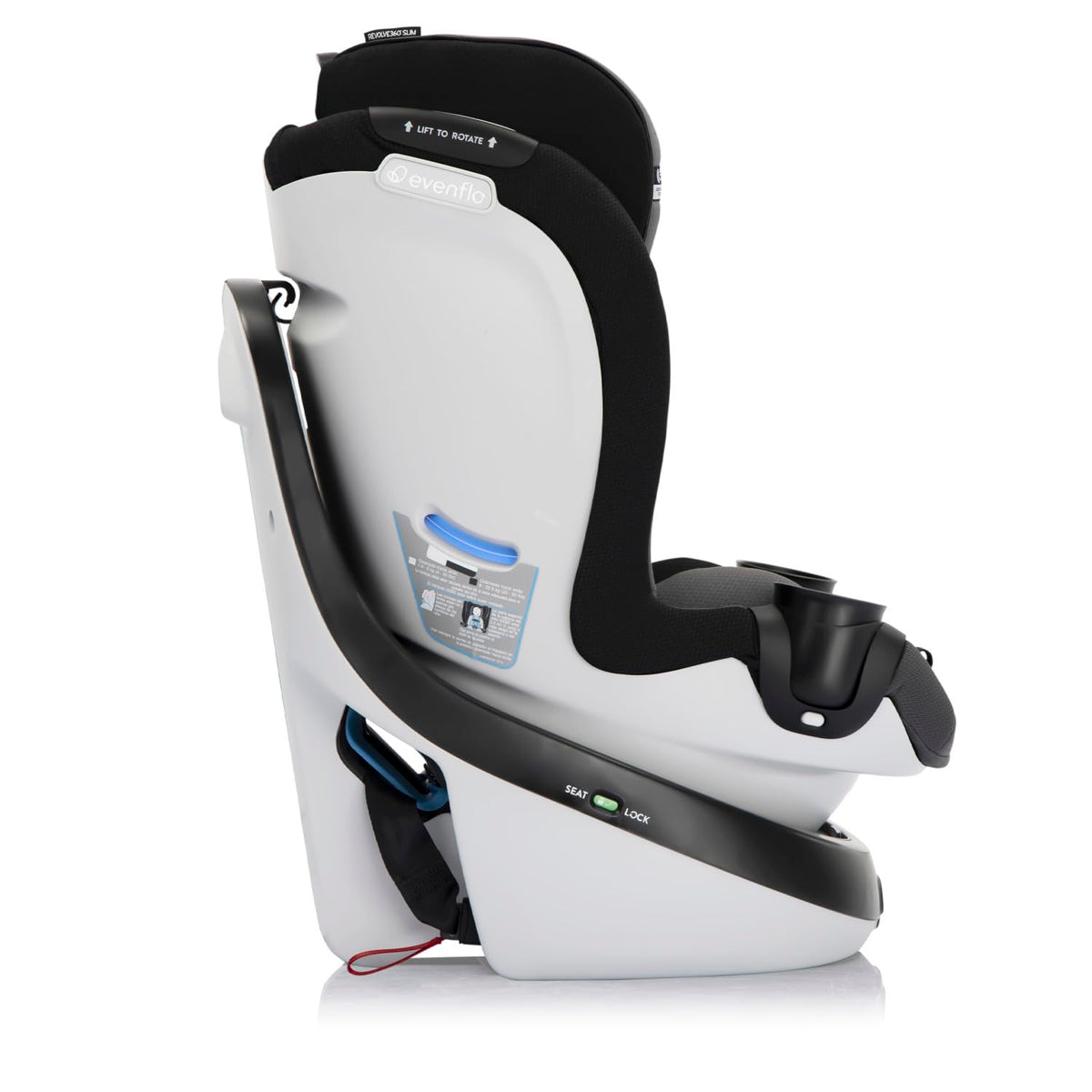 Evenflo Revolve360 Slim 2-in-1 Rotational Car Seat with SensorSafe obsidian black