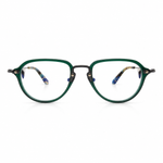 geometric dark green eyeglasses 