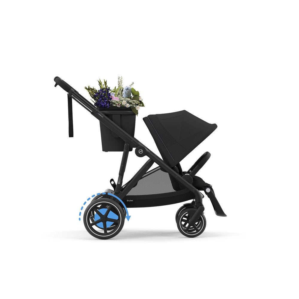 CYBEX Gold e-GAZELLE S Power-Assist Stroller – Black Frame / Moon Black
