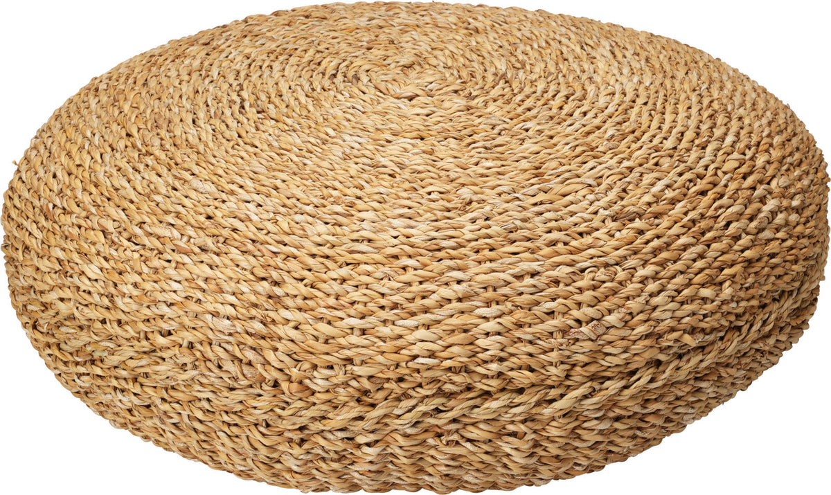 Pouf Round Natural - Jute, Brown, D58 CM