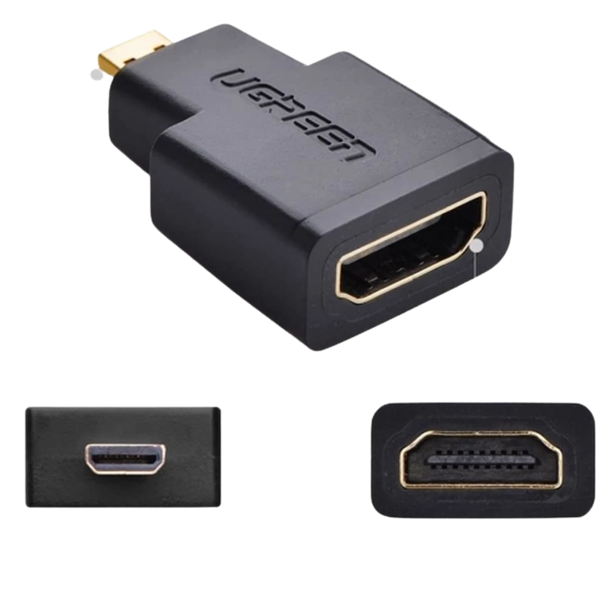 UGreen (20106) HDMI to MicroHDMI (F-M) Coupler - Black