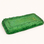 Handmade Rectangular Long Plate 40x25 cm Green Glass