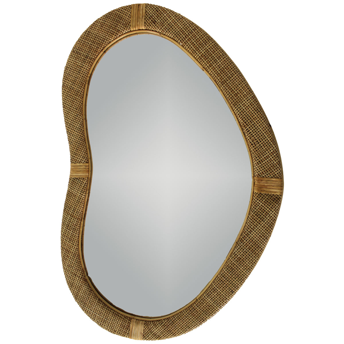 Rattan Wall Mirror Organic Shape 59.5x3x89.5 cm Natural