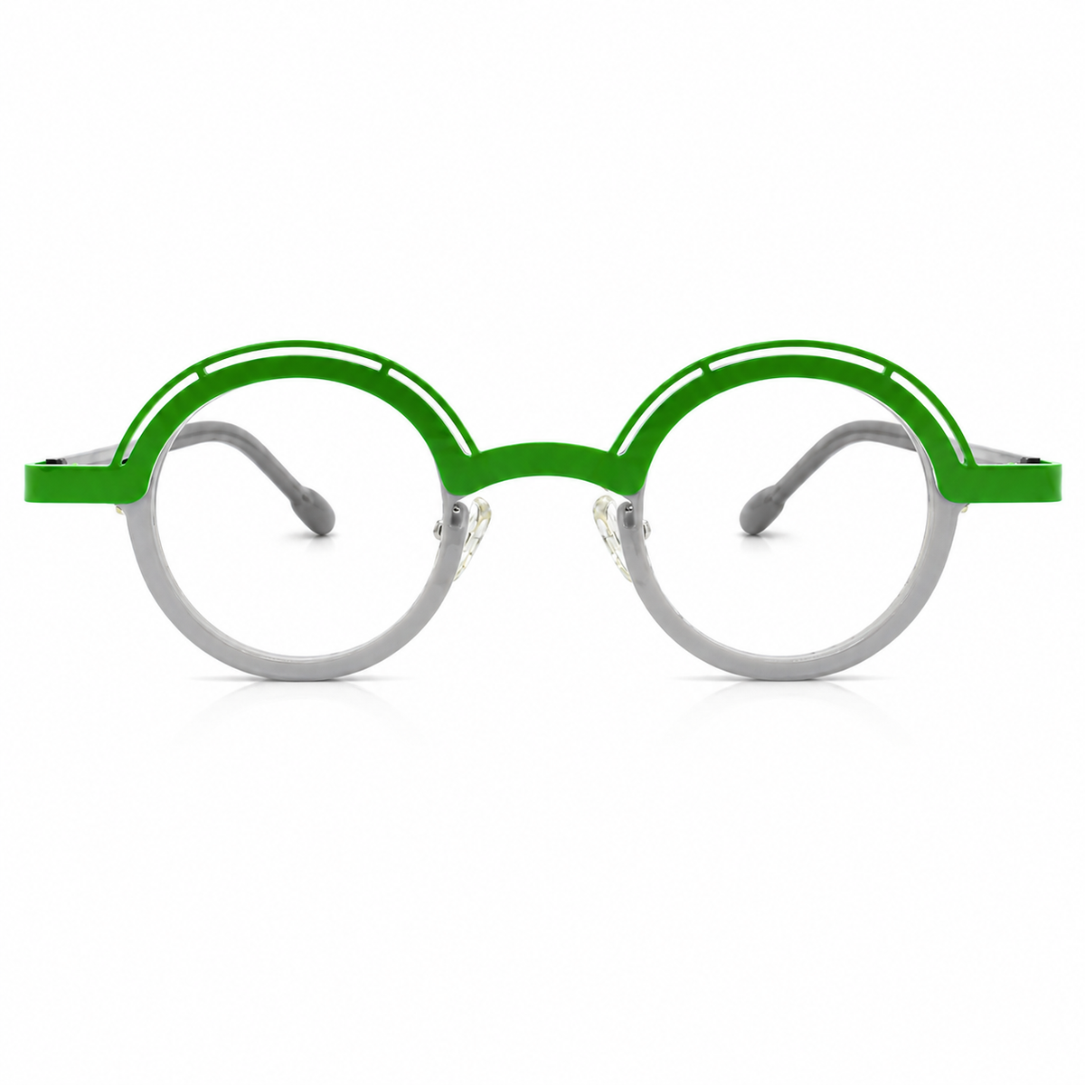 Green eyeglasses round