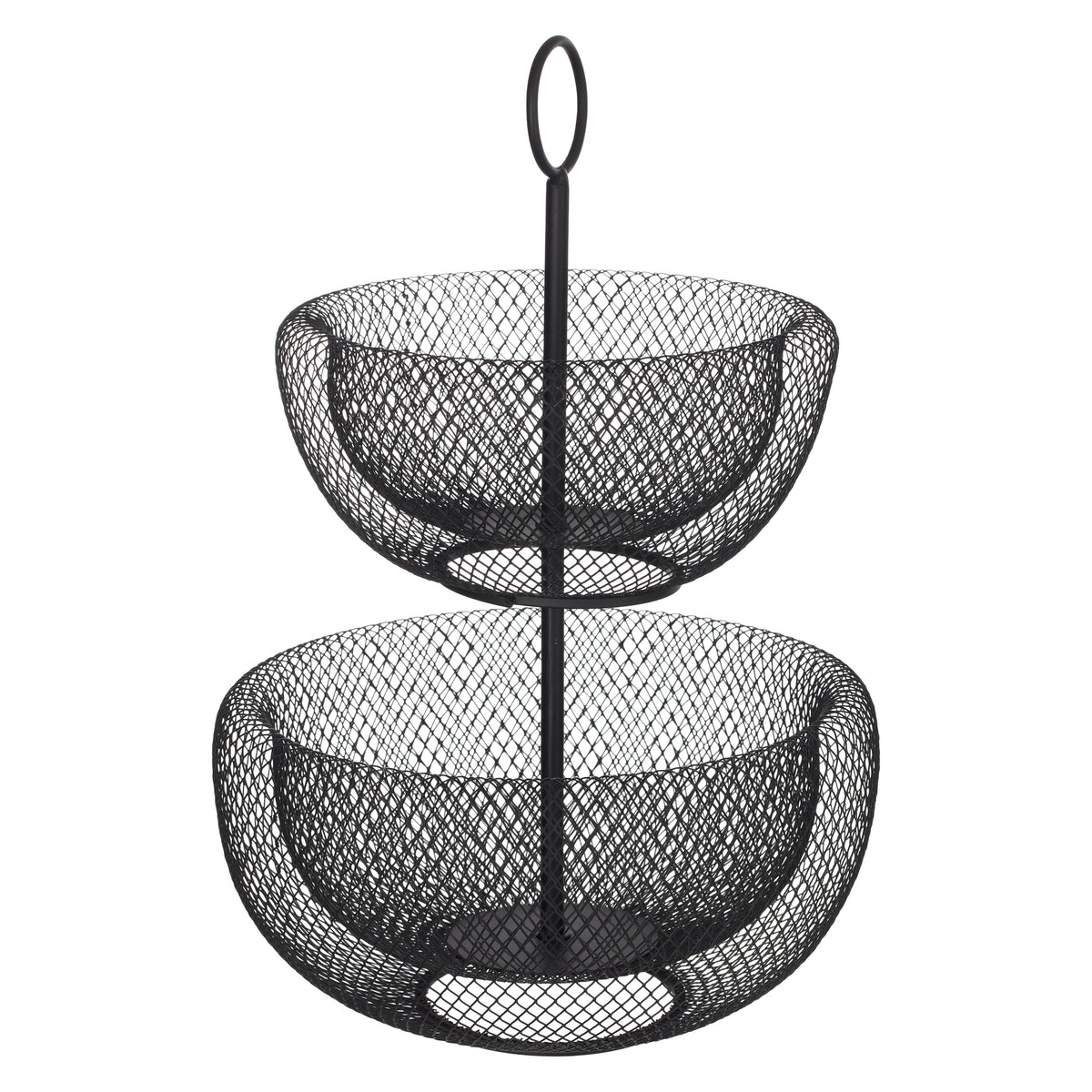 2 Level Black Fruit Basket