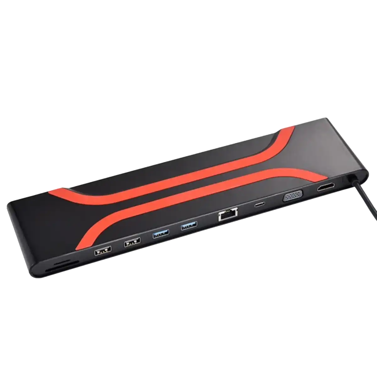 Lenovo (LX-1901) 10in1 USB-C Docking Station - MacBook Pro and Laptops - Black/Red