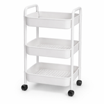 Multi-Use Storage Trolley 3-Tier with Wheels 42.5x29.5x78 cm