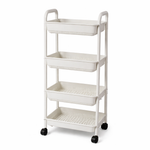 4-Tier Multi-Use Storage Trolley with Wheels 43x29x105 cm
