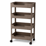 4-Tier Storage Trolley with Wheels, Rolling Storage Organizer