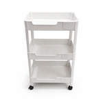 3-Tier Plastic Storage Trolley with Wheels 38x27x70 cm