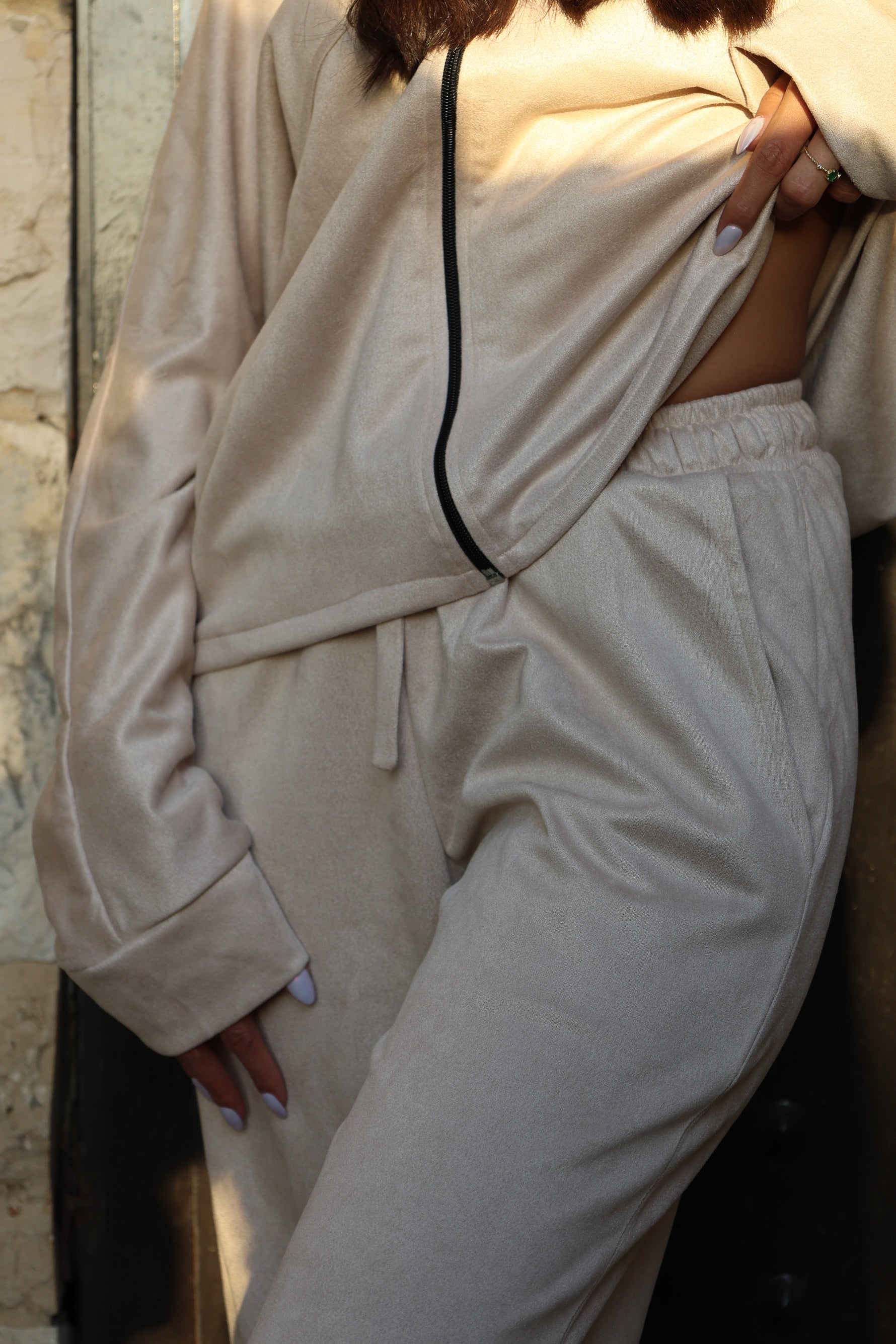 Suede Pants- Beige