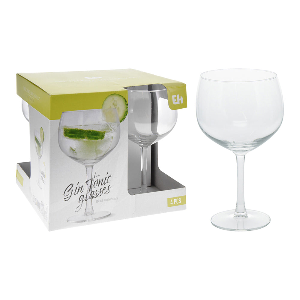 Gin Tonic Glass Set 4Pcs, 650ML, Transparent