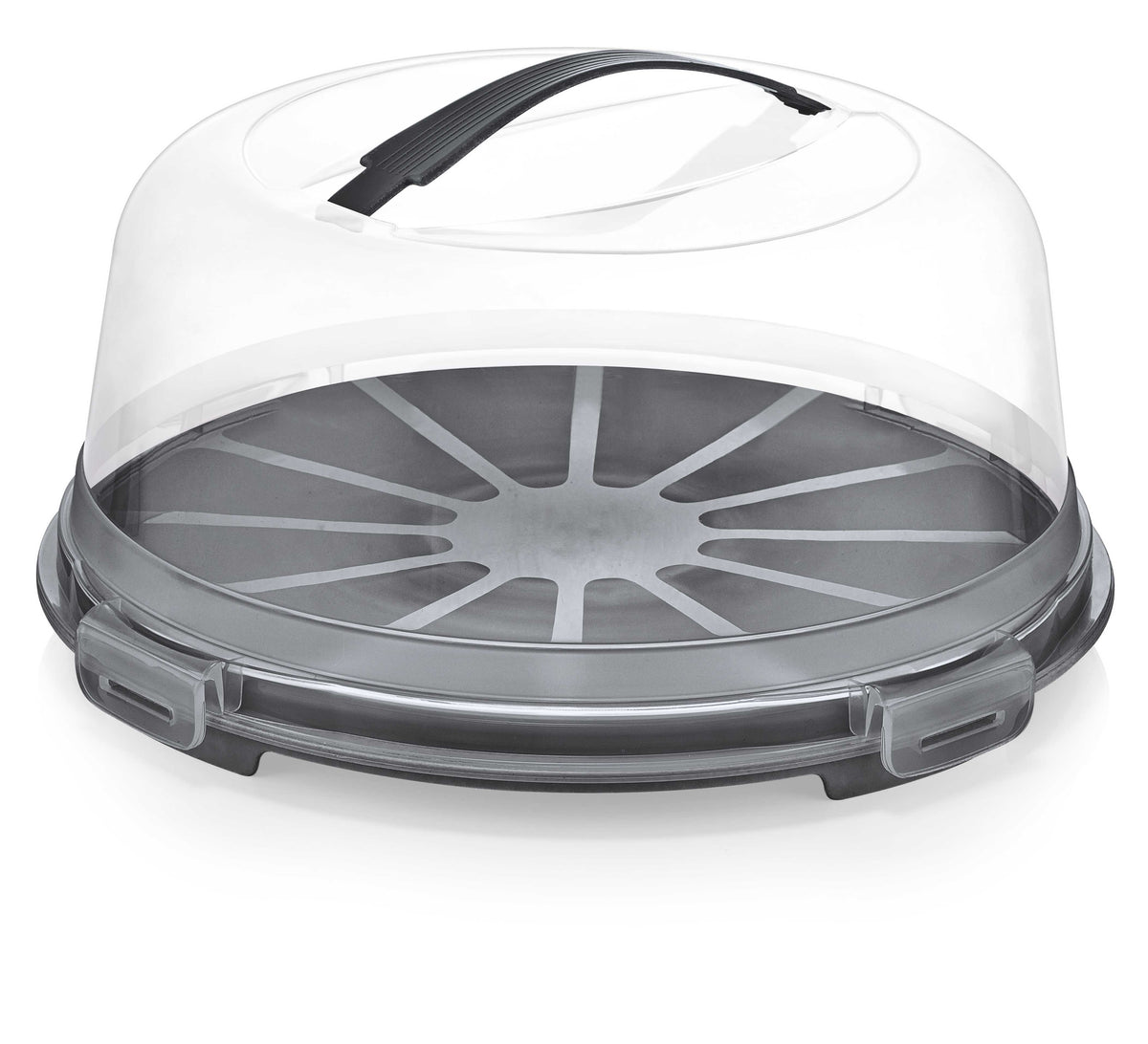 Round Cake Box With Transparent Lid And Secure Clips, 33 Cm