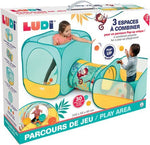 LUDI: Activity Play Course with Crawling Tunnel & Pop-Up Play Tent (2-in-1)