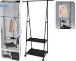 CLOTHING RACK, Metal, Retractable, Black