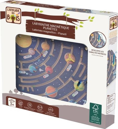 Atelier Du Bois Magnetic Labyrinth Wooden Planets
