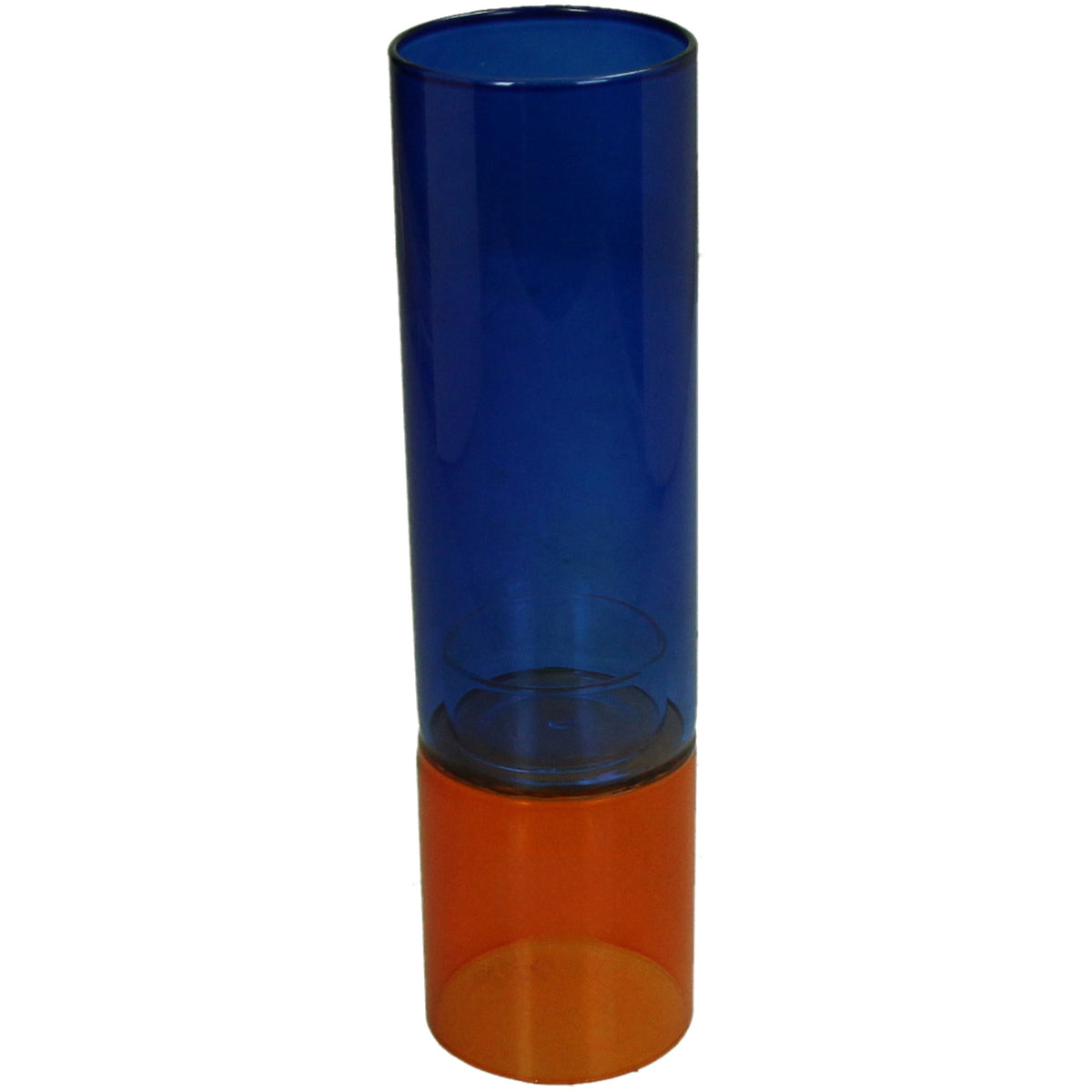 Multicolored Glass Cylinder Candle Holder 22 cm H x 6 cm D