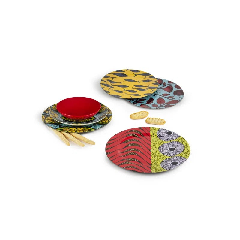 AFRIKA Set of 6 Charger Plates - Multicolor, Round, 33 cm