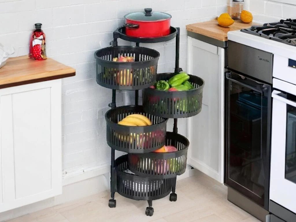 Plastic Round Rotating Shelf 5 Tiers