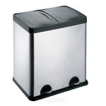 Recycling Bin 2 Compartments Stainless Steel