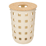Laundry chest Harmony 60 L clay – Ventilated basket, FSC bamboo lid