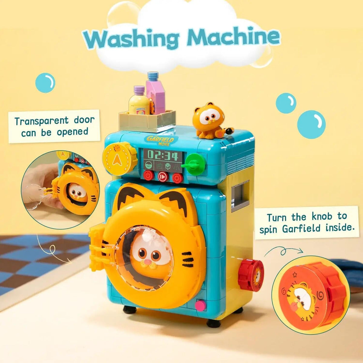 Pantasy Garfield Washing Machine Building Set