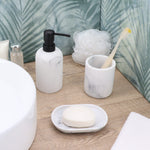 Marble Tumbler Polyresin Toothbrush Holder Bathroom Accessory