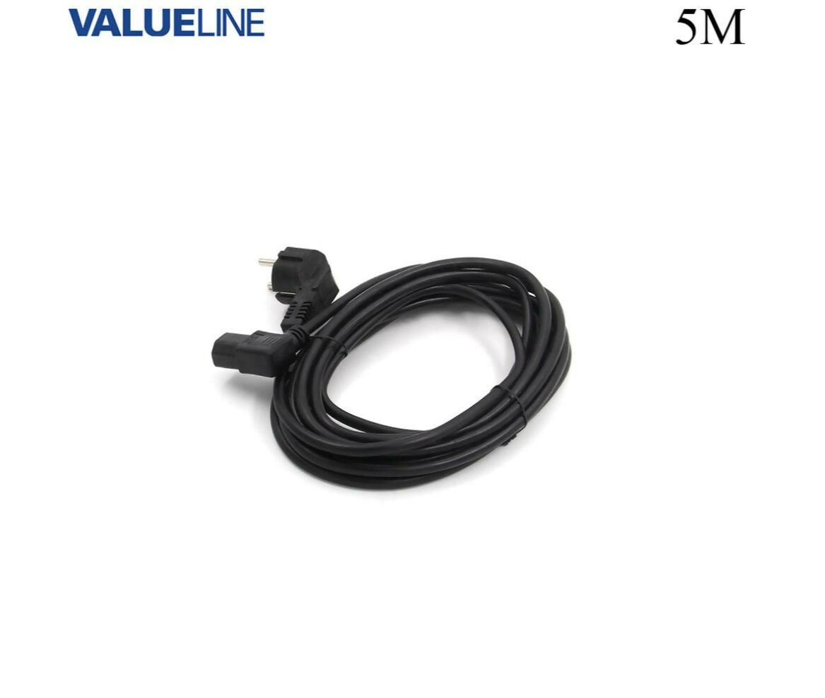 Power Cable | Schuko Plug - C13 | 3x0.75mm | 90 Degree | 5M | ValueLine