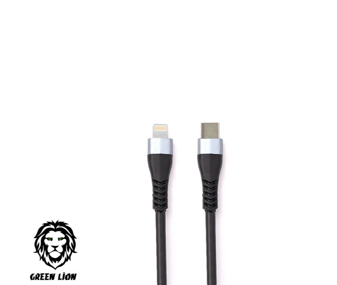 Mobile Cable | Data & Charging | USB-C - Lightning | TPU Spring | Green Lion
