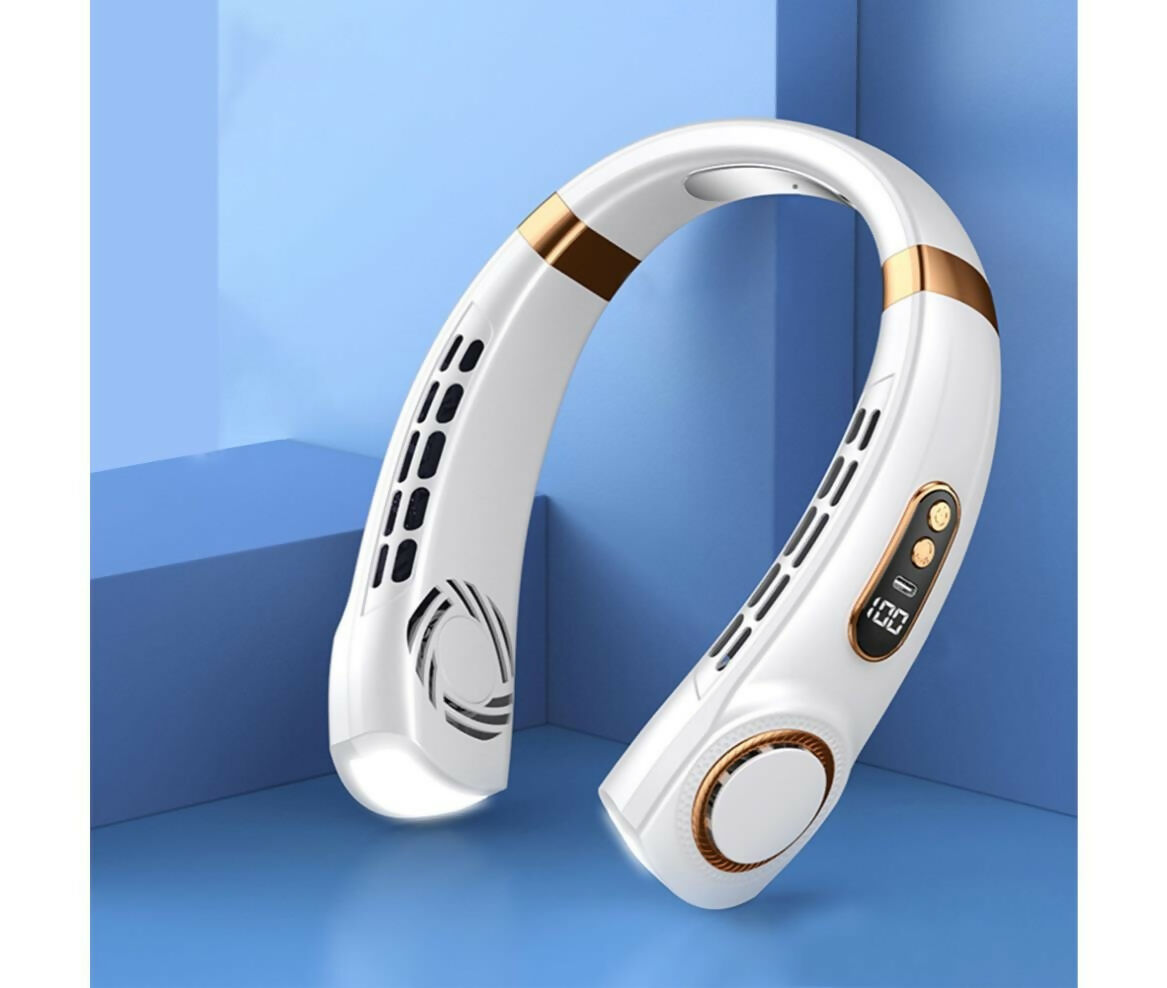 USB Fan, LED Light , Li-ion Battery, Max Run Time 24hrs, Type-C Fast Charging, 5 Speed Adjustable