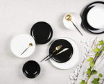 Nordic Ceramic Soup Plate - Minimalist Design, Black & White