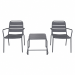 OUTDOOR STEEL SET 1+1 WITH TABLE