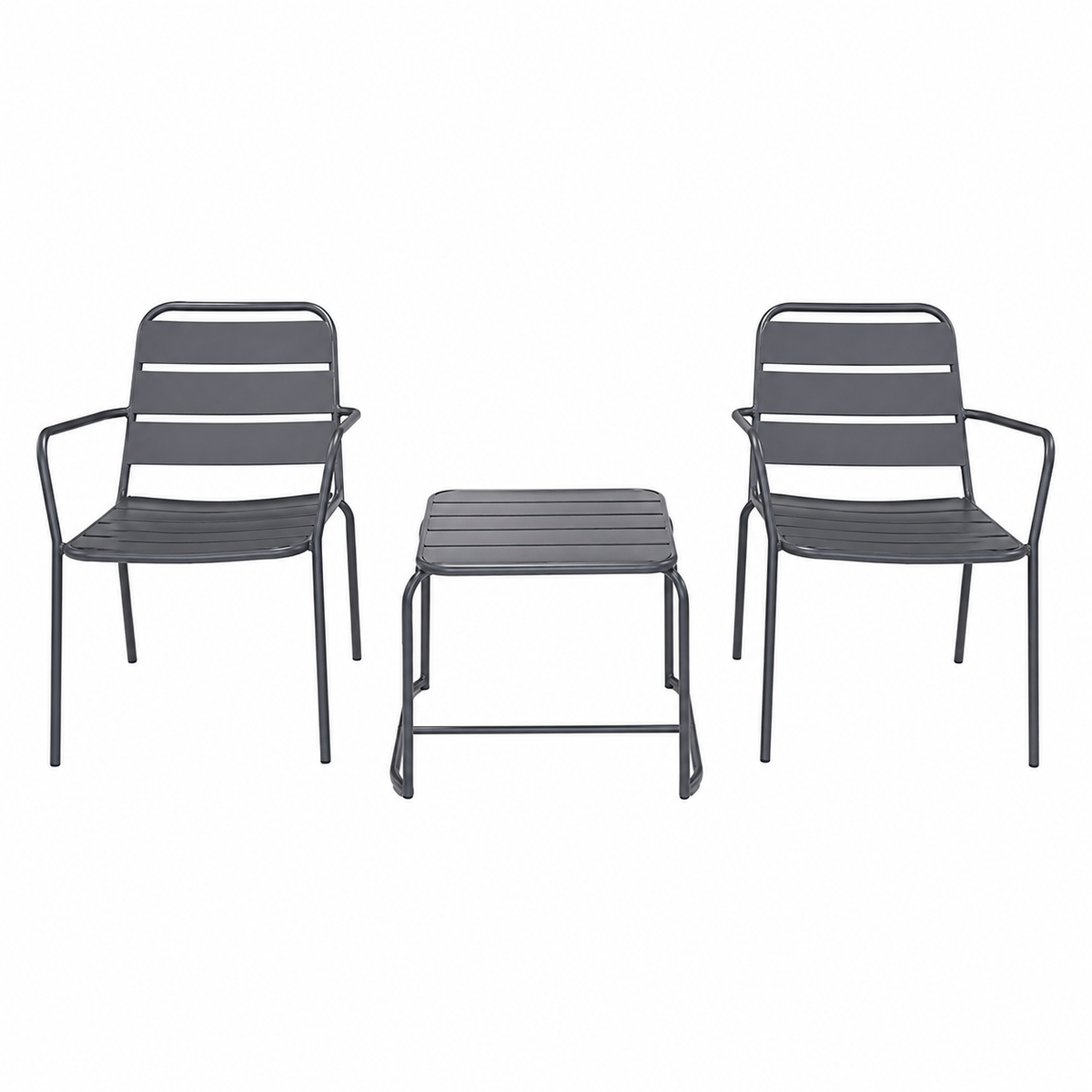 OUTDOOR STEEL SET 1+1 WITH TABLE