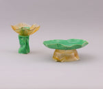 Handmade Green Serving Plate with Stand